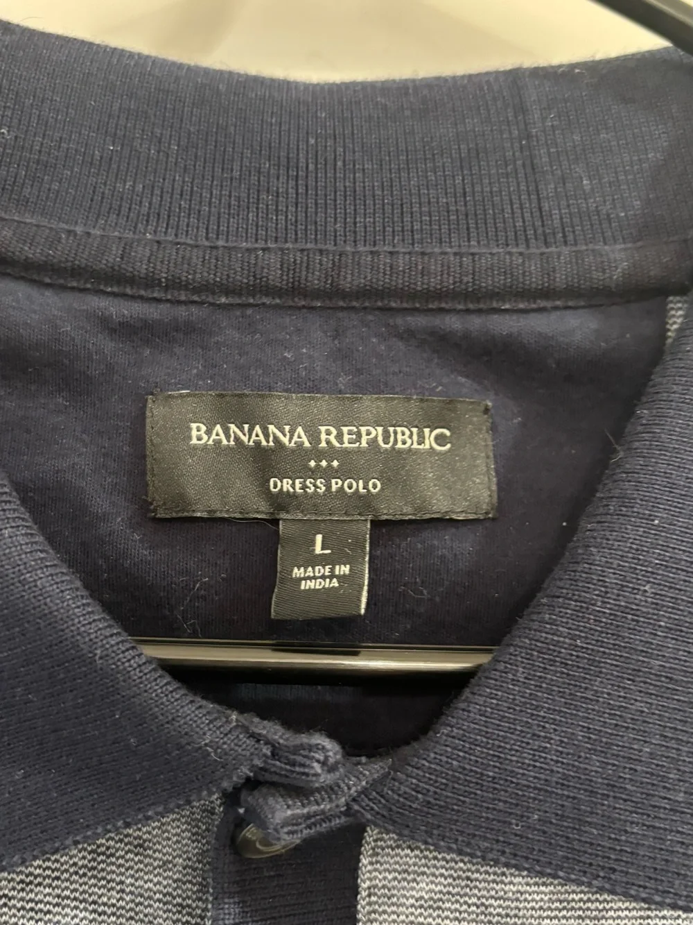 Banana Republic Men's Blue Polo Shirt with Contrast Trim